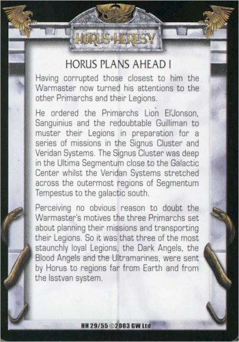 Horus Plans Ahead I